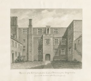 Wolverhampton - The Old Hall: sepiateckning av John Buckler