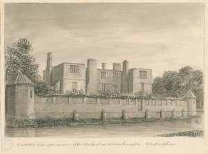 Wolverhampton - The Old Hall: sepiateckning, 1837