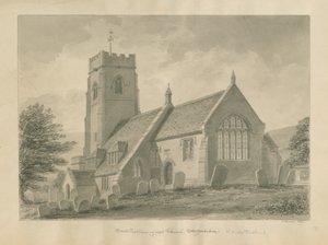 Worcestershire - Clent Church: sepiateckning, 1847 av John Buckler