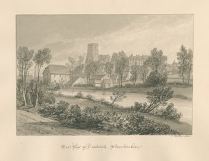 Worcestershire - Droitwich - East View of Town: sepiateckning, 1833