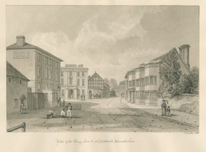 Worcestershire - Droitwich - George Inn: sepiateckning, 1833 av John Buckler
