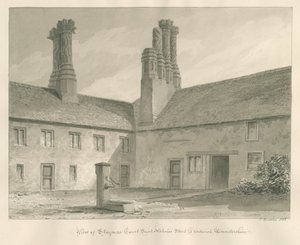 Worcestershire - Droitwich - Staynors Court: sepiateckning, 1833 av John Buckler