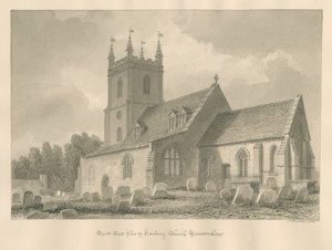 Worcestershire - Hanbury Church: sepiateckning, 1833 av John Buckler