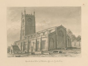 Yorkshire - Skipton Church: sepiateckning, 1818 av John Buckler