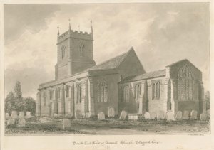 Yoxall kyrka: sepiateckning av John Buckler