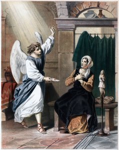 Ängel kommer med ett brev från Gud till Christiana, c1850 av John Bunyan Bristol