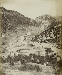 En vy av rutten togs av frontattacken av Peiwar Kotal, 1878-79