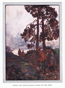 Feeble och LÄS y för att stanna för upp baksidan av John Byam Liston Shaw