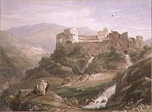 Italienskt landskap, med kloster