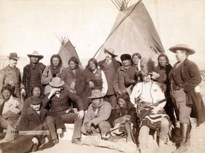 Indiska hövdingar och amerikanska tjänstemän vid Pine Ridge, 1891