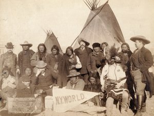 Indiska hövdingar och amerikanska tjänstemän vid Pine Ridge, 1891 av John C. H. Grabill