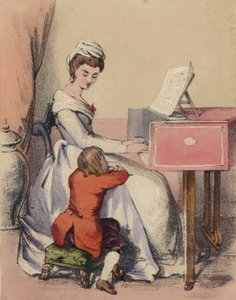Marie Antoinette sjunger till Dauphin, son till kung Ludvig XVI