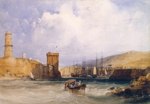 Ingången till Marseilles hamn (wc) av John Callow