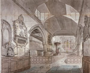 Church of St Giles without Cripplegate, City of London, 1781