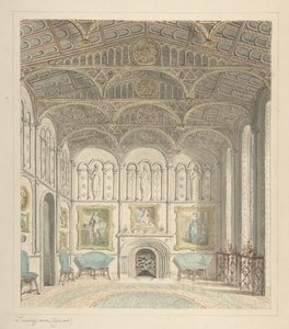 Salongen av Lea Castle, Looking West, ca. 1816.