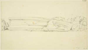 Bild av William Canynges i St Mary Redcliffe (och den andra bilden på baksidan) (penna och akvarell på papper)