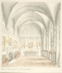 Lea Castle, Worcestershire, matsal med utsikt mot söder, ca. 1816.