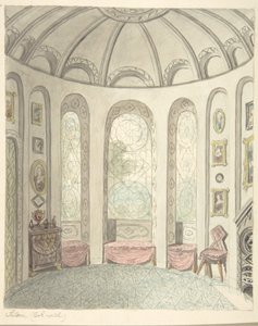 Lea Castle, Worcestershire, Saloon, tittar norrut, ca. 1816.