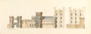 North Aspects of Lea Castle och West Aspect of Wolverley, Cookley, Worcestershire, ca. 1816.