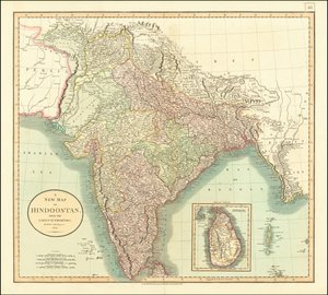 1806 års karta över Indien av John Cary