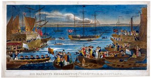 Hans Majestäts ombordstigning i Greenwich, för Skottland, 1822.