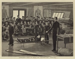 Ambulansövning ombord på HM Training-Ship Exmouth
