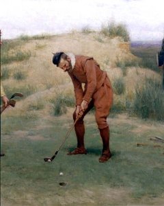 Under predikningarnas tid, detalj av golfaren, 1896 av John Charles Dollman
