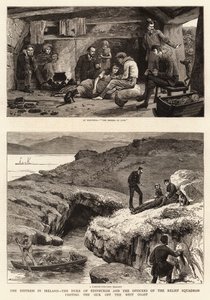 The Distress in Ireland, hertigen av Edinburgh och officerarna från Relief Squadron besöker de sjuka utanför västkusten