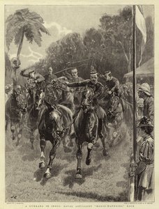 En Gymkana i Indien, Royal Artillery Horse-Watering Race av John Charlton