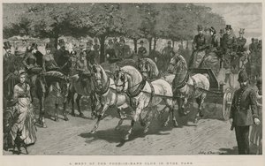 Ett möte för Four-in-Hand Club i Hyde Park, London