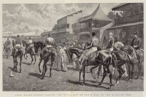 Ascot Races, hästar som passerar Royal Box på väg till startposten av John Charlton