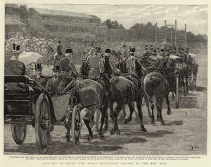 Cup Day på Ascot, den kungliga processionen som passerar New Mile