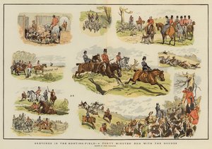 Sketcher in the Hunting-Field, en fyrtio minuters lopp med hundarna (chromolitho)