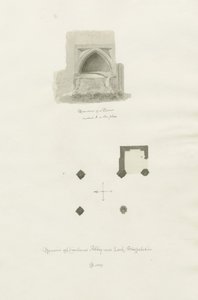 Dieulacres Abbey: sepiateckning av John Chessell Buckler
