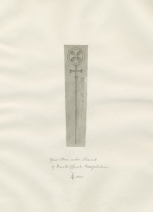 Enville Church - Gravsten: sepiateckning av John Chessell Buckler