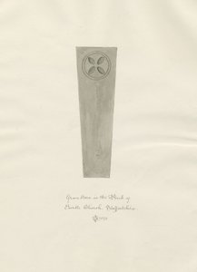 Enville Church - Gravsten: sepiateckning av John Chessell Buckler
