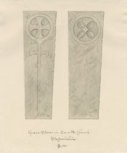 Enville Church - Gravstenar: sepiateckning av John Chessell Buckler