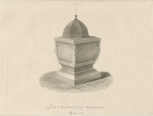 Typsnitt i Sandon Church: sepiatvättteckning, maj 1841 (ritning) av John Chessell Buckler