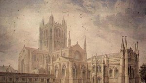 Herefords katedral av John Chessell Buckler