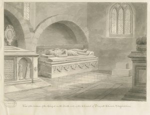 Interiör av Draycott i Moors Church: sepiateckning, 1841 av John Chessell Buckler