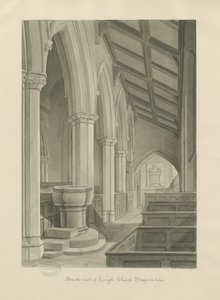 Interiör av Leigh Church: sepiateckning
