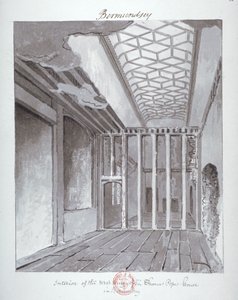 "Interiör av den västra flygeln av Sir Thomas Popes hus i Bermondsey", 1808 av John Chessell Buckler