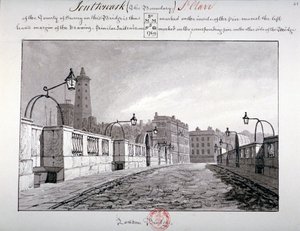 London Bridge, Southwark, London, 1827 av John Chessell Buckler