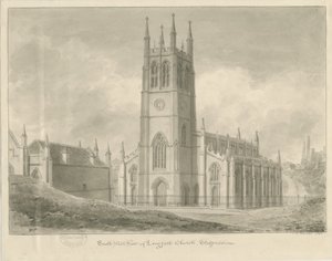 Longport Church -St. Pauls: sepiateckning av John Chessell Buckler