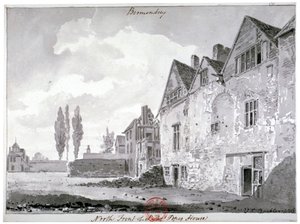 Norra framsidan av Bermondsey House, London, 1816 av John Chessell Buckler