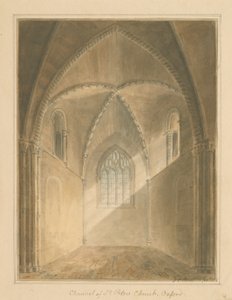 Oxfordshire - Oxford - Interiör av Chancel of St. Peter