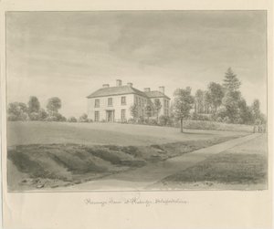 Penkridge - Parsonage House: sepiateckning av John Chessell Buckler