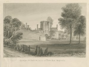 Pillaton Hall: sepiateckning av John Chessell Buckler