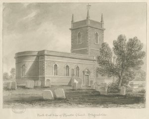 Rocester Church: sepiateckning, [1841] (teckning) av John Chessell Buckler