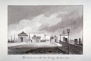 Tullhus på Southwark Bridge, London, 1827. av John Chessell Buckler